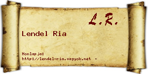 Lendel Ria névjegykártya